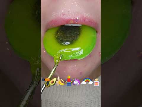 ASMR Satisfying Eating Emoji Foods 💨🥑🦄 #asmr #emojichallenge #eatingsounds