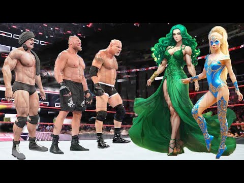 She Hulk Angel Kai vs Brock Lesner Dara Singh Goldberg Match