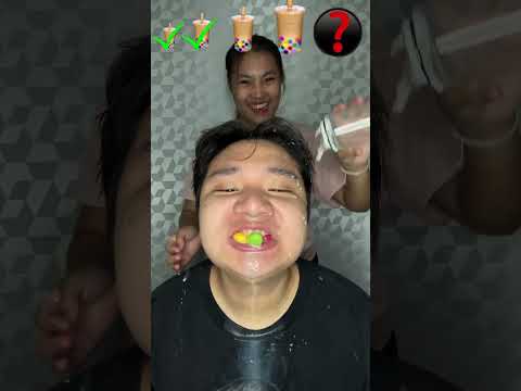 กินชานมไข่มุกจาก เล็ก ไป ใหญ่🧋#shorts #asmr #mukbang