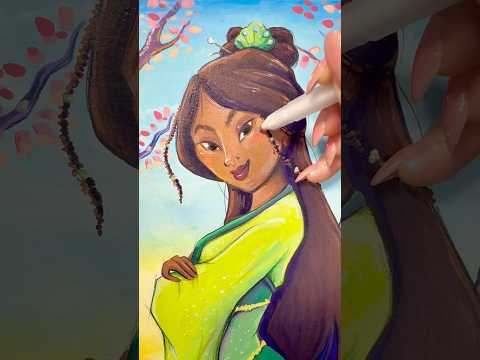 Dibujo una PRINCESA ✨Disney✨ con los COLORES de otra PRINCESA 😱🌈 #disney #dibujo