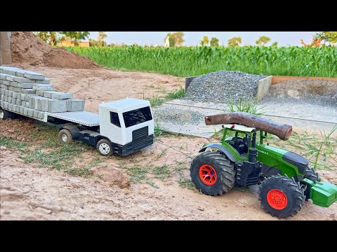 Diy Rc Big tractor with Rc Truck and Fully Loaded Trailer @MrPendujatt22