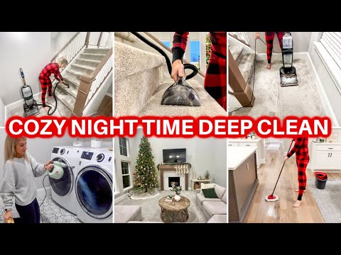 🌙 SATISFYING NIGHT TIME DEEP CLEAN WITH ME | AFTER DARK SPEED CLEANING MOTIVATION | CARPET CLEANING