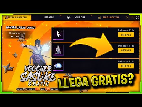 LLEGA SASUKE GRATIS? FREE FIRE X NARUTO *Como Obtener Skin Gratis y NOVEDADES*