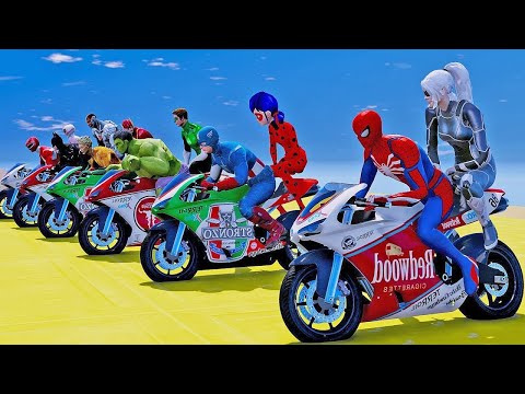 MOTOS com Homem Aranha e Vilões no DESAFIO da CAIXA DE BOLAS  | GT 5 GAMEPLAY