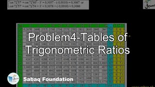 Problem4-Tables of Trigonometric Ratios
