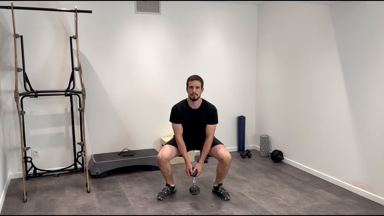 Squat avec haltère en pulsations