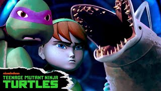 April & the Turtles vs. Giant Mutant Worm | TMNT (2012)