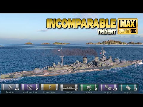 Battleship  quot Incomparable quot  on map Trident   World of Warships