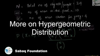 More on Hypergeometric Distribution