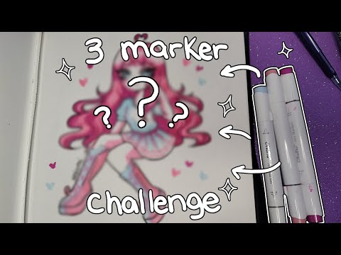 3 Marker challenge ✨// Pintando solamente con 3 marcadores xd