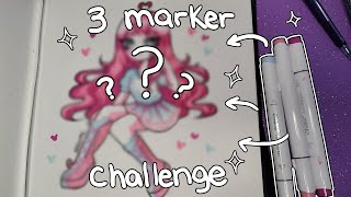 3 Marker challenge ✨// Pintando solamente con 3 marcadores xd