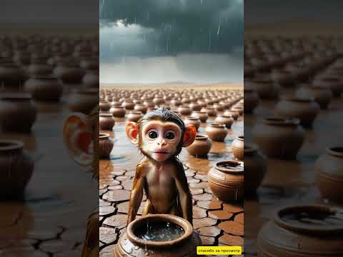 Обезьяна утолила жажду животных 😭❤️ #ai #story #monkey