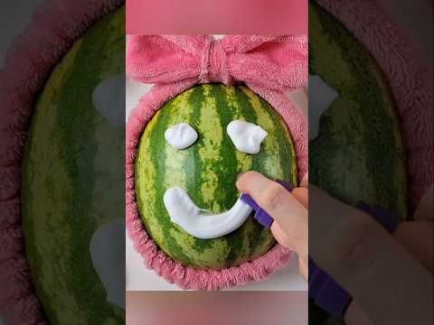 ASMR makeup on watermelon🍉 #shorts #asmrsleep