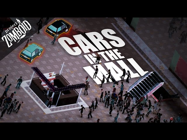 Driving over Zombies at the Louisville Mall | Project Zomboid Multiplayer