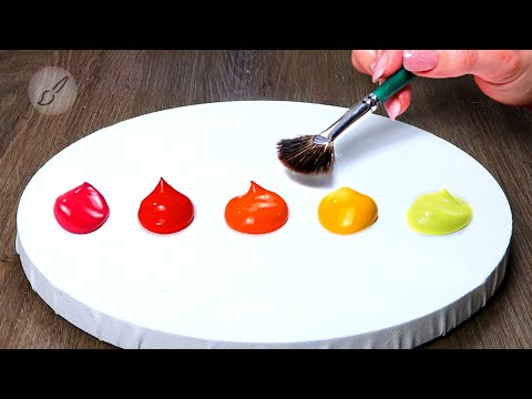 How to Paint Easy Sunset｜Satisfying Acrylic Painting