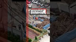 Chão afunda e buraco de 50m de profundidade engole rua de Bangkok