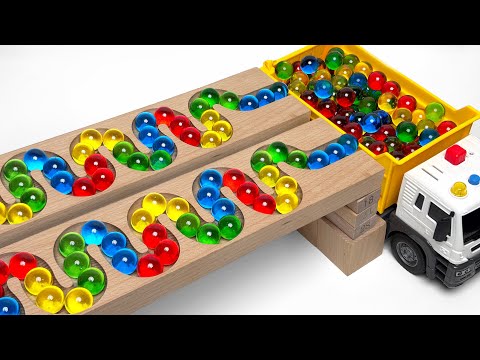 The Best compilation of Marble Run ASMR Race โ HABA Slope, Dump Truck & Garbage Trucks #1