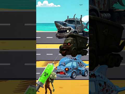 Mobil Truk Hiu, Paus, Lumba-Lumba Zombie #cartoon #animation