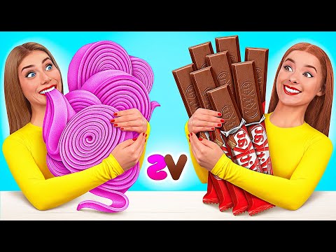 Bubble Gum vs Chocolate Food Challenge | Tasty Kitchen Recipes by Mega DO Challenge