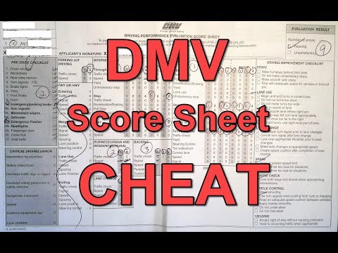dmv exam cheat sheet 2021