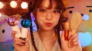 ASMR | Pampering You to Fall Asleep 😴⭐🌙 (tea, skincare, water globes, hair brushing, whispers)