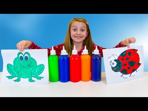 Alicia coloring animals with hand paint | Educational video for kids by Fun with Alicia