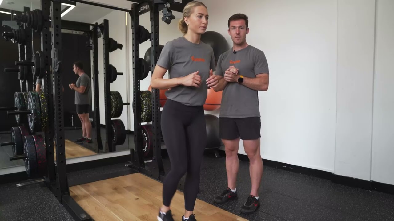 A group of people exercising.