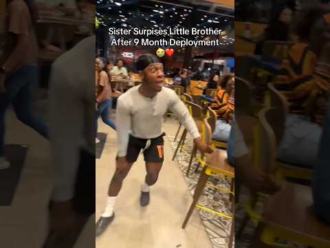 Sister Surprises Brother After Nine Month Deployment in an Emotional Family Reunion #love #shorts