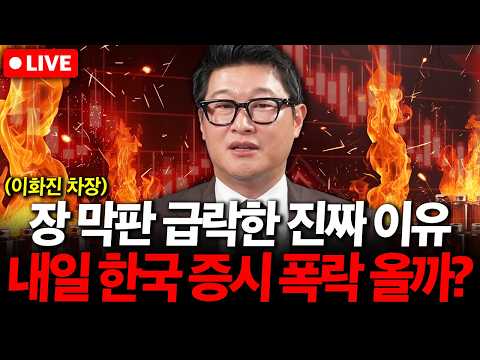 장 막판 급락한 진짜 이유, 내일 한국 증시 폭락 올까? ( 이화진 차장 )