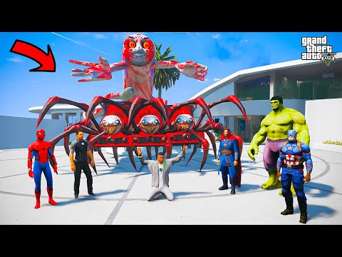 Franklin and Avengers Fight with Evil Thomas Train & Choo Choo Charles In GTA 5 | GTAV Avengers