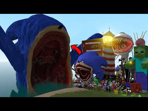 NEW SONIC SEA EATER TAPES VS ALL MONSTERS In Garry's Mod