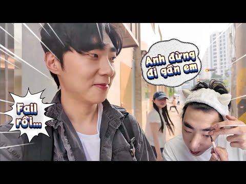 Hoon thất bại rồi? 😭 Trai Hàn lần đầu tự makeup cho vợ xem và cái kết