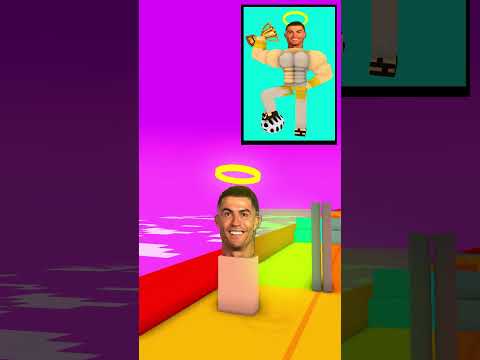 Cristiano Ronaldo & Lionel Messi Heaven and Hell Run Challenge MINECRAFT - ANIMATION #fpyシ #shorts
