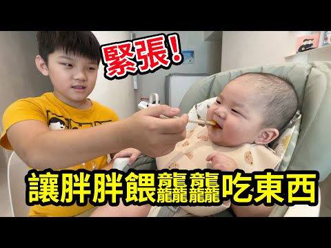 讓胖胖餵龘龘吃東西，意外的緊張TATA反而吐出來？最愛.吃貨們