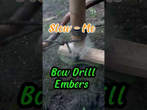 Slow Motion 0.3* , Bow Drill Fire Embers  #firemaking
