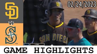 San Diego Padres vs. Seattle Mariners GAME Highlights 1&2 | Feb 24, 2023 | MLB Spring Training 2023