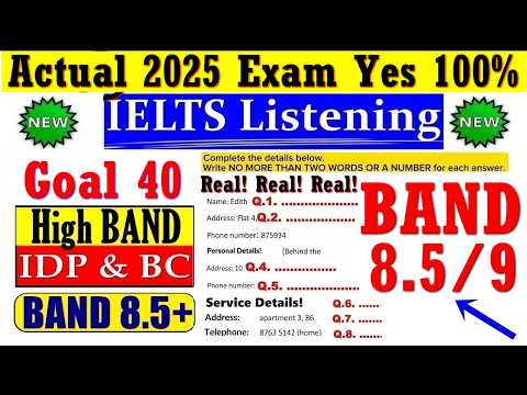 IELTS LISTENING PRACTICE TEST 2025 WITH ANSWERS | 18.07.2025