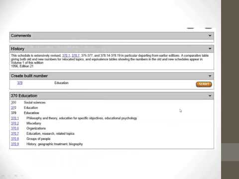Dewey Decimal Classification, Summer 2014, Session 1