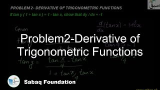 Problem2-Derivative of Trigonometric Functions