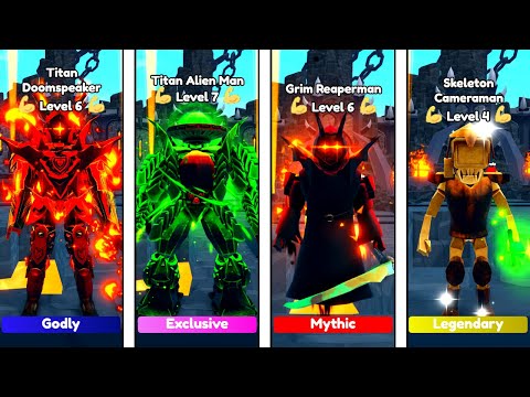 TITAN DOOMSPEAKER vs TITAN ALIEN MAN vs GRIM REAPERMAN vs SKELETON!🔥🤯 | Toilet Tower Defense