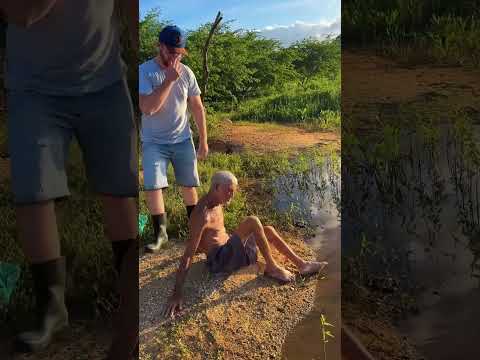 Levei o meu avo ao açude que ele fez #agro #roça #fazenda
