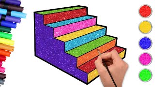 ✏️How To Draw 3D Stairs For Beginners🏰 | Easy Drawing Tutorial for Kids 🎨Chiki Art Hindi
