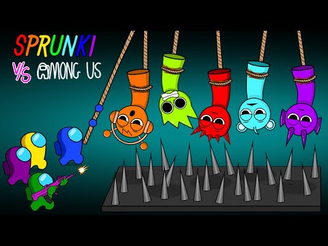 Among Us traps INCREDIBOX SPRUNKI under a bed of spikes | Peanut Among Us Animation Zombie