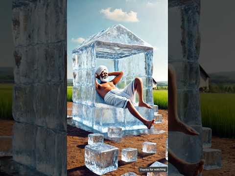 Farmer troubled by the heat, builds a wooden house but still the heat does not subside 😭 #ai