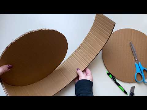 DIY Cardboard Jewelry Box with a Ceiling Medallion Lid and Hot Glue Legs