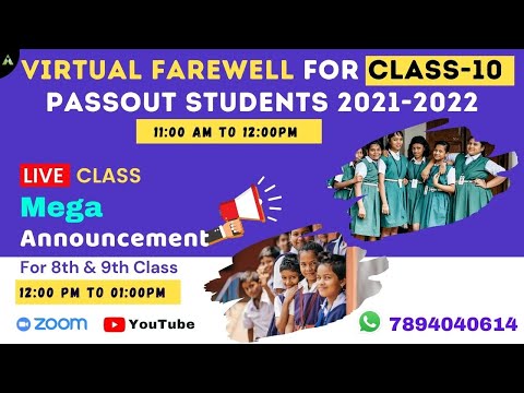 Virtual Farewell 2022 for 10th Passout Students & Mega Announcement for 8th and 9th class