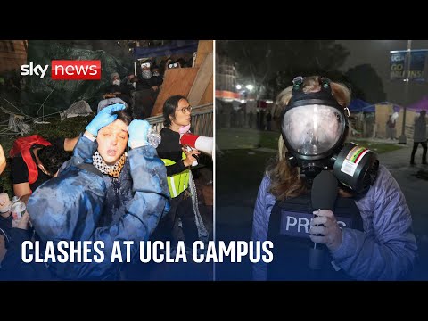 Violent clashes erupt on UCLA campus as protests over Israel-Hamas war reach boiling point
