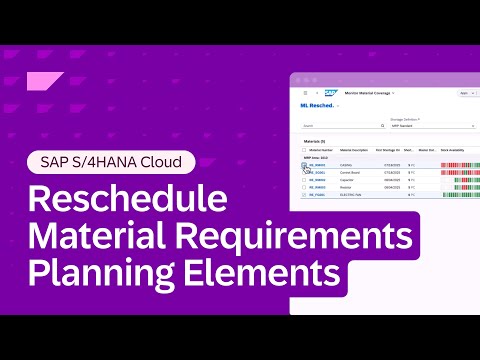 How To Reschedule Material Requirements Planning Elements in SAP S/4HANA Cloud Public Edition | Demo