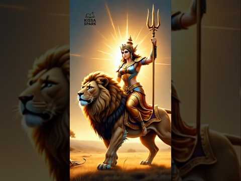 नवरात्रि का तीसरा दिन | माता चंद्रघंटा की वीरता की अद्भुत कथा 🔔🦁 #shortsfeed #kissaspark #shorts