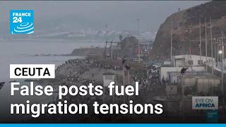 YouTube video thumbnail: Ceuta: False Social Media Posts Fuel Migration Tensions